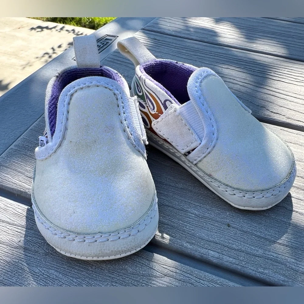 Baby VANS Slip-On V Crib Sparkle Flame Shoes